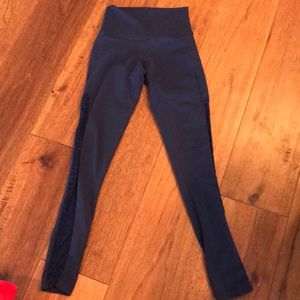 DYI high waist navy leggings with lace detail